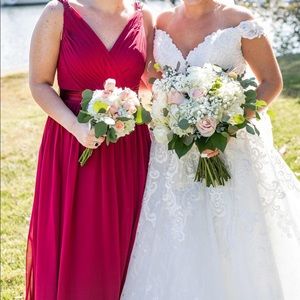 Azazie Burgundy Bridesmaid Dress size A6